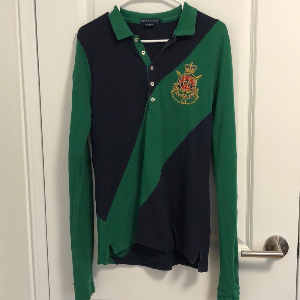 Green long sleeve polo skirt